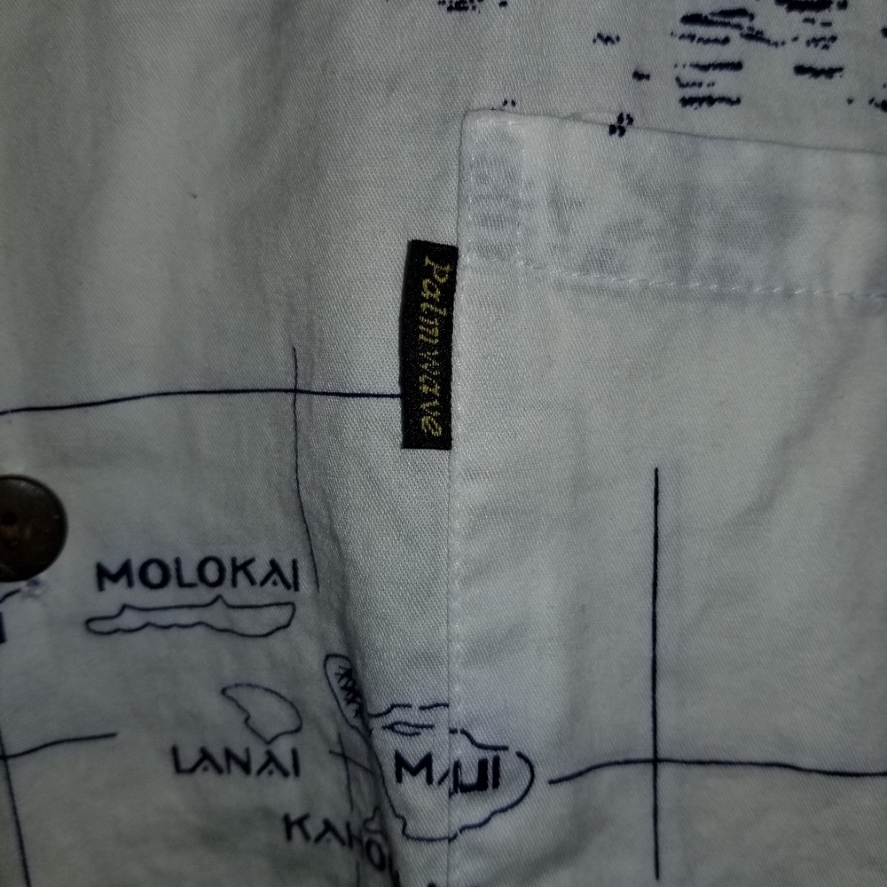 Palmwave Short Sleeve 100% Cotton Hawaiian Button Up Label Reads Size Small - Picture 6 of 12
